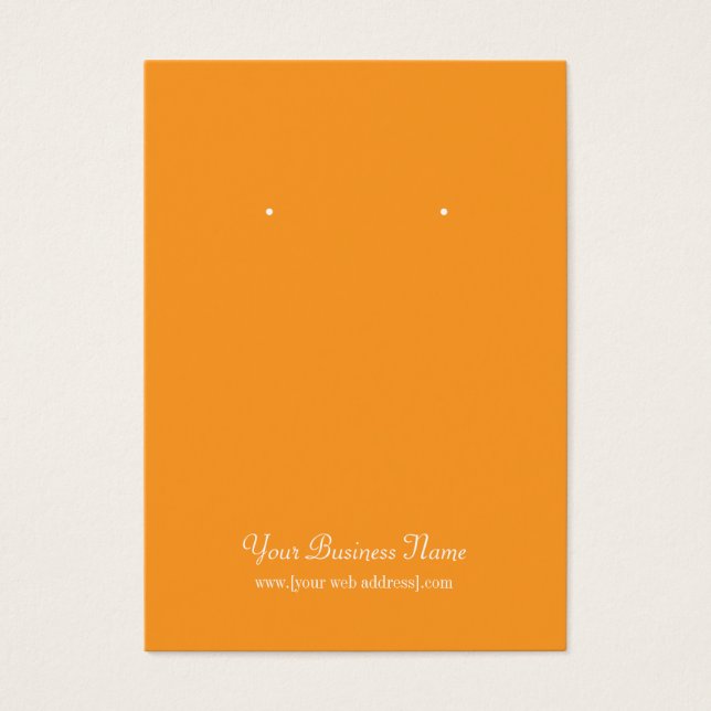 Orange Plain Simple Custom Earring Card (Front)