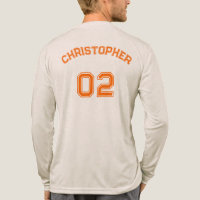 Orange Player Name Jersey Number Mens Long Sleeve