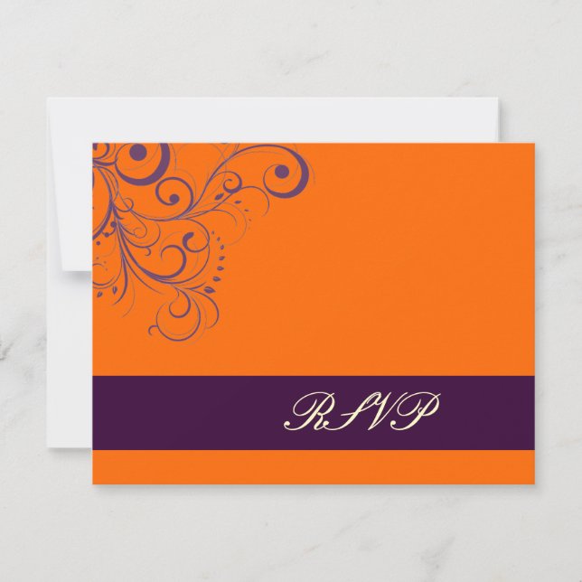 Orange + Plum Swirls/RSVPs require 5x7 invitations (Front)