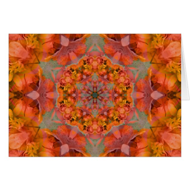 Orange plush mandala - Card (Front Horizontal)