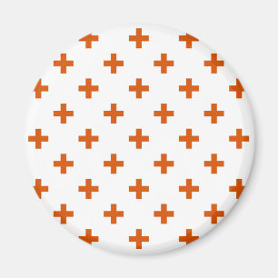 Orange polka crosses on white magnet