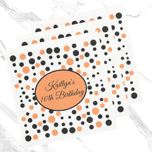 Orange Polka Dot Birthday Napkin