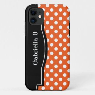Orange Polka Dot Black Frame iPhone 5 case