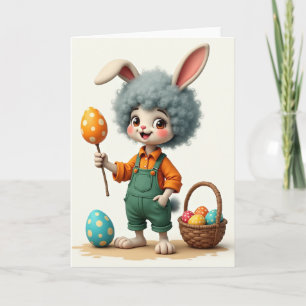 Orange Polka Dot Egg Holiday Card