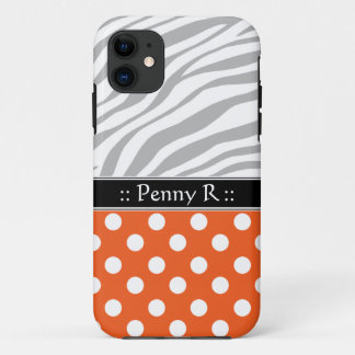 Orange Polka Dot Faded Zebra Print iPhone 5 Case