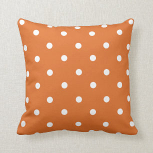 Orange Polka Dot Home Decor Throw Pillow