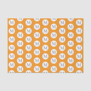 Orange Polka Dot Monogram Tissue Paper