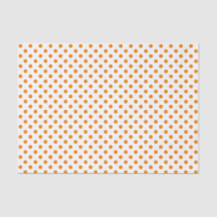 Orange Polka Dot on White Tissue Paper