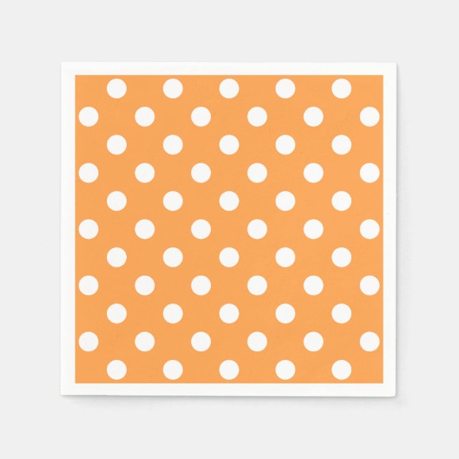 Orange Polka Dot Pattern Napkin (Front)