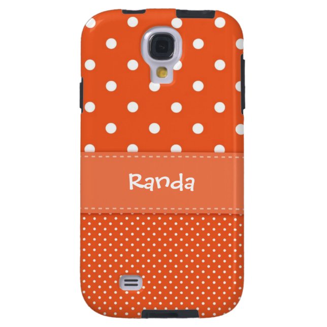 Orange Polka Dot Samsung Galaxy S4 Case (Back)