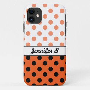 Orange Polka Dots and Black iPhone 5 Case