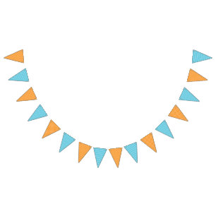 Orange Polka Dots and Blue Stripes Bunting
