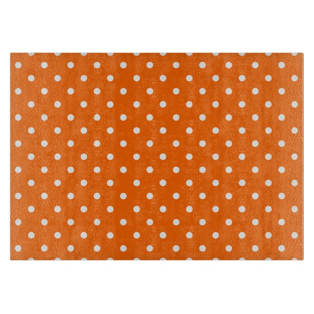 Orange Polka Dots Cutting Board (Front)
