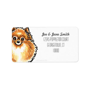 Orange Pomeranian Custom Colour Label