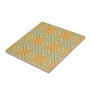 Orange Pop Alternative Diamond Pattern  Tile