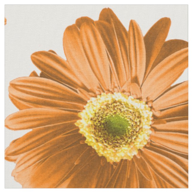 Orange Pop Daisy Pattern Fabric (Close Up)