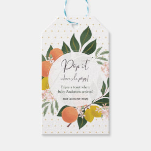 Orange Pop it when she Pops Favour tag