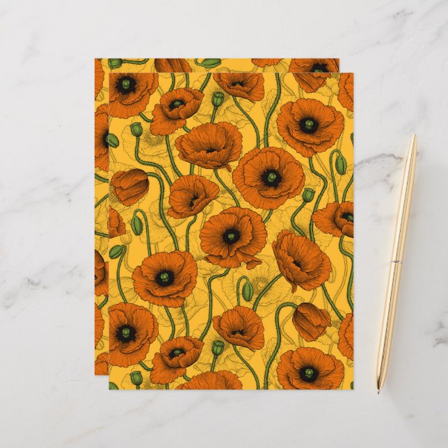 Orange Poppies (Front/Back In Situ)