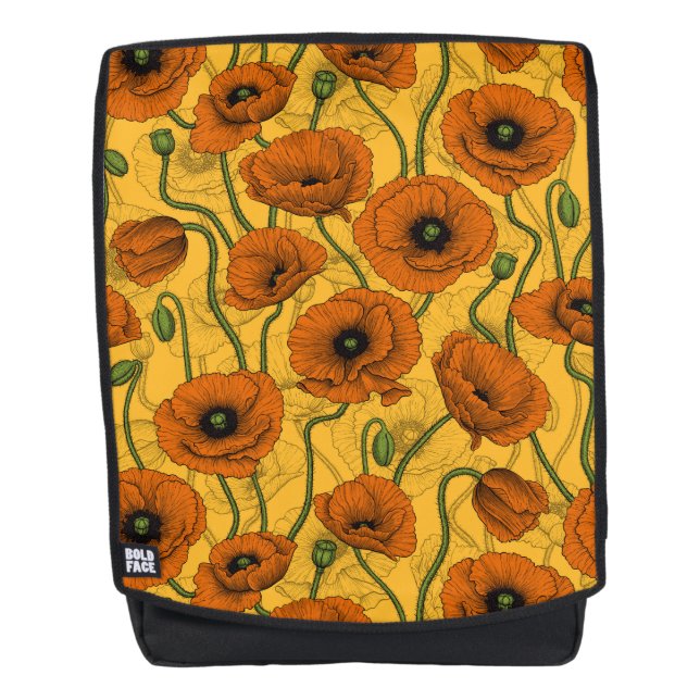 Orange Poppies Backpack (Front)