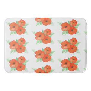 Orange Poppies Bath Mat