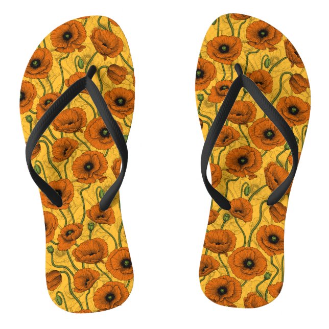 Orange Poppies Jandals (Footbed)