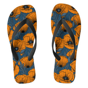 Orange poppies jandals