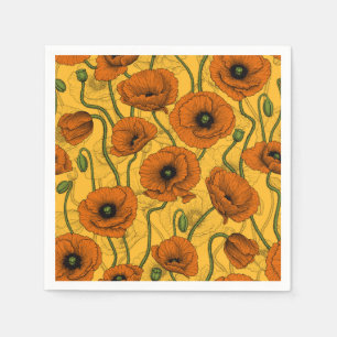 Orange Poppies Napkin