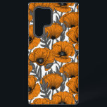 Orange poppies on white samsung galaxy case<br><div class="desc">Vector pattern made of hand-drawn poppies.</div>