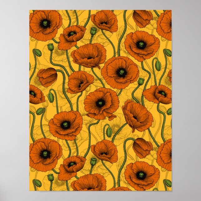 Orange Poppies Poster (Front)