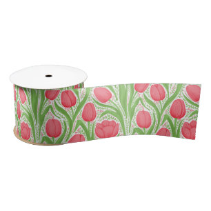 Orange Poppies Satin Ribbon