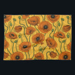Orange Poppies Tea Towel<br><div class="desc">Hand-painted collection of various wild flowers.</div>