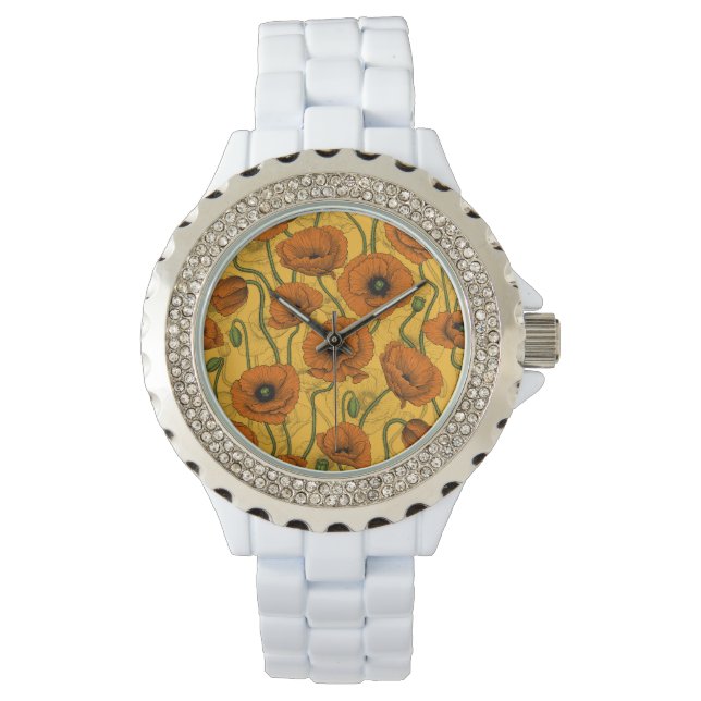 Orange Poppies Watch (Front)