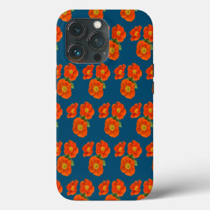 Orange Poppy Flowers iPhone 13 Pro Case