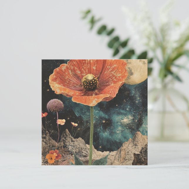 Orange Poppy Under Moonlight (Standing Front)