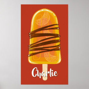 Orange Popsicle custom name poster