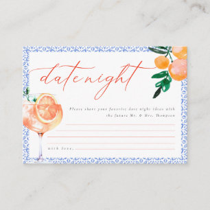 Orange Positano Italian Date Night Ideas Enclosure Card