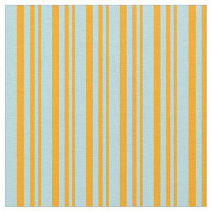 Orange & Powder Blue Lined Pattern Fabric