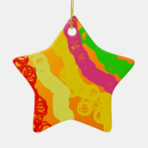 orange powerful ceramic tree decoration