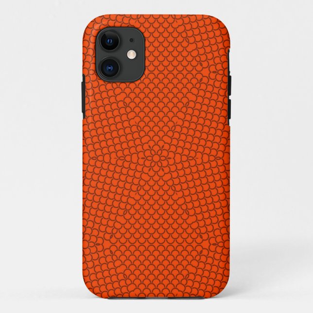 Orange Preppy Argyle Pattern Seamless Case-Mate iPhone Case (Back)