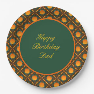 Orange Print Paper Plate
