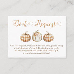 Orange Pumpkin Baby Shower Book Request Insert