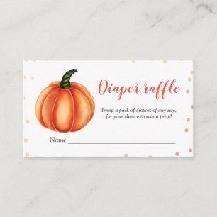 Orange Pumpkin   Baby Shower   Diaper Raffle Enclosure Card