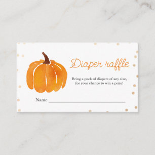 Orange Pumpkin   Baby Shower   Diaper Raffle Enclosure Card