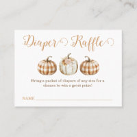 Orange Pumpkin Baby Shower Diaper Raffle Insert