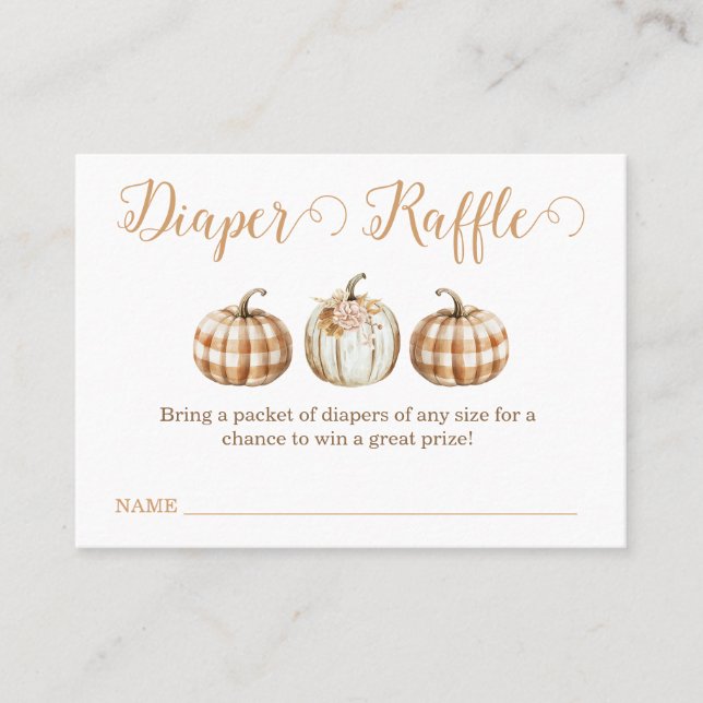 Orange Pumpkin Baby Shower Diaper Raffle Insert (Front)