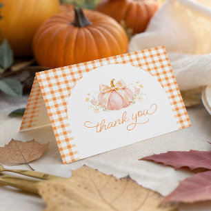 Orange Pumpkin Baby Shower Thank You Card
