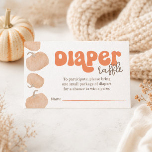 Orange Pumpkin Diaper Raffle Baby Shower Card