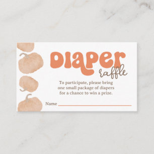 Orange Pumpkin Diaper Raffle Baby Shower Card