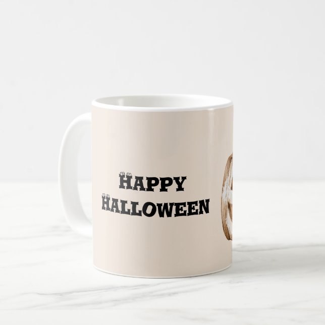 Orange Pumpkin Eyeballs Halloween Coffee Mug (Front Left)