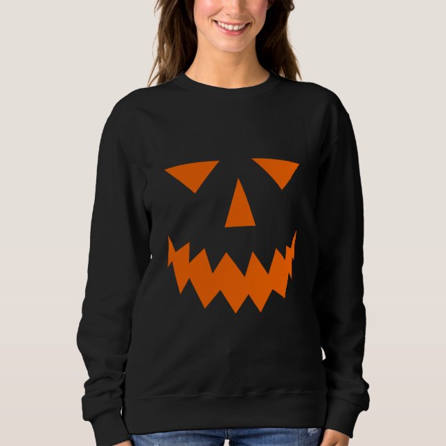 Orange Pumpkin Face Sweatshirt (Front)